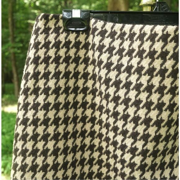 NWT Talbots Brown Tan Houndstooth Pencil Skirt - Picture 4 of 6